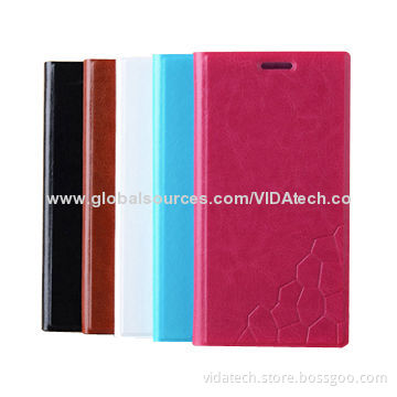 Super-thin leather case with holder PU and TPU, for Blackberry Z3